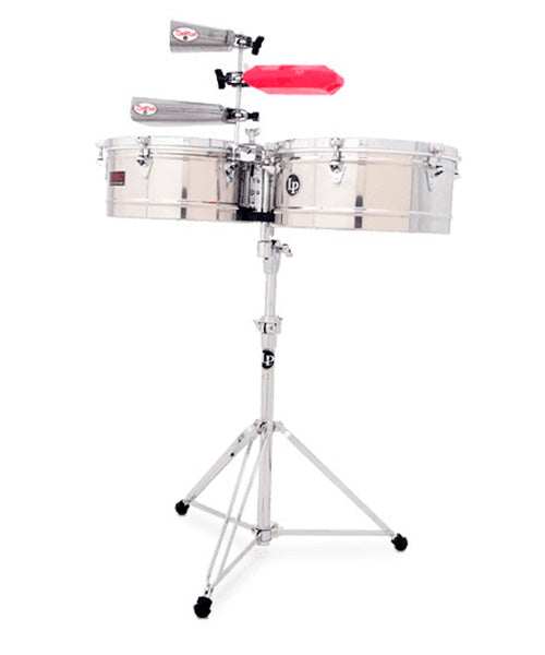 Timbales LP 14" & 15" Prestige Acero con Atril