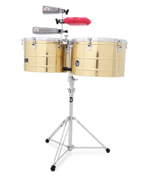 Timbales LP 15" & 16" Prestige Thunder Latón con Atril