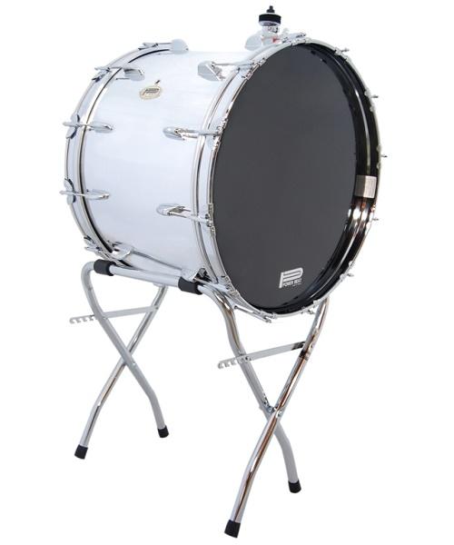 Bombo POWER BEAT “R4V3NDRVMZ'' 22”x 16” Plata Brillante con Soporte para Platillo Atril y Baquetón