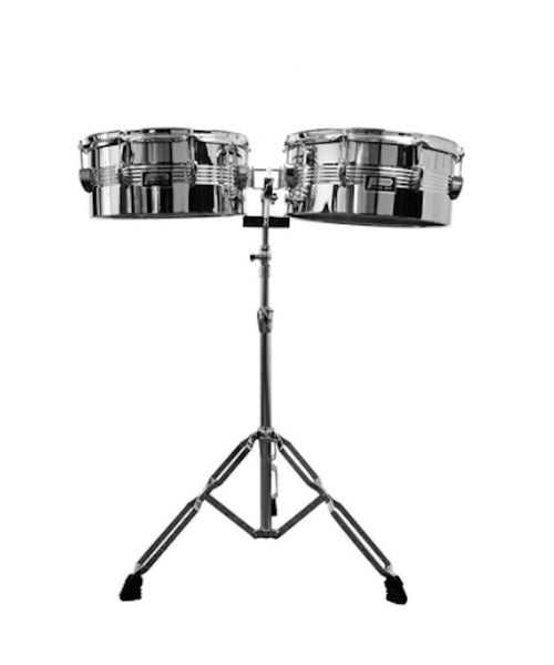 Timbales Power Beat de Acero 14” / 15” con Atril