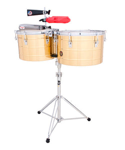 Latin Percussion Timbales 15" y 16" LP258-B con Atril de Latón