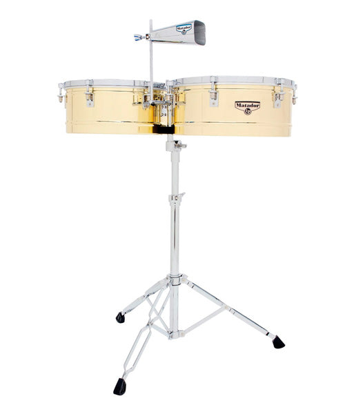Timbales LP 14" & 15" Matador Latón con Cencerro y Atril
