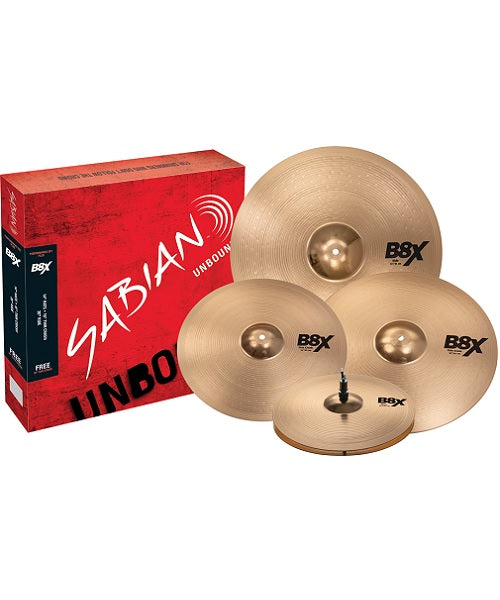 Platillos Sabian B8X Performance Set Plus 14'' Hi Hats, 16'' Thin Crash, 20" Ride +18'' Thin Crash Gratis