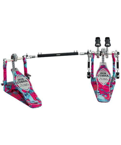 Tama Pedal Doble para Bombo con Estuche HP900PWMCS Iron Cobra - Power Glide - Marble Coral Swirl