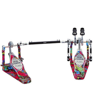 Tama Pedal Doble para Bombo con Estuche HP900PWMPR Iron Cobra - Power Glide - Psychedelic Rainbow