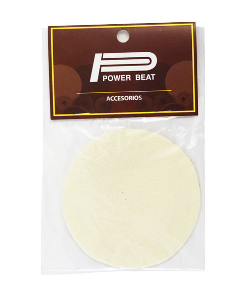 Protector Power Beat para Parche de Bombo, Fieltro Blanco