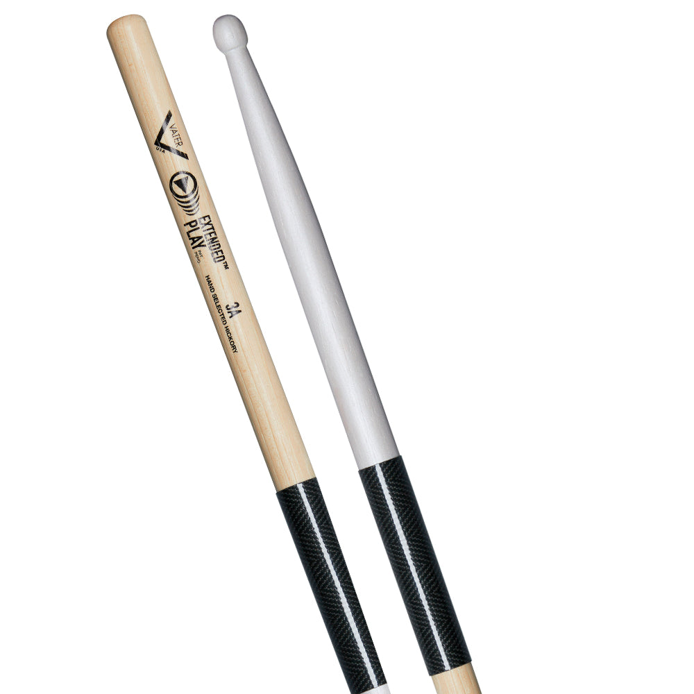 Vater Percussion Baquetas Extended Play Series Fatback 3A VEP3AW Hickory Punta de Madera