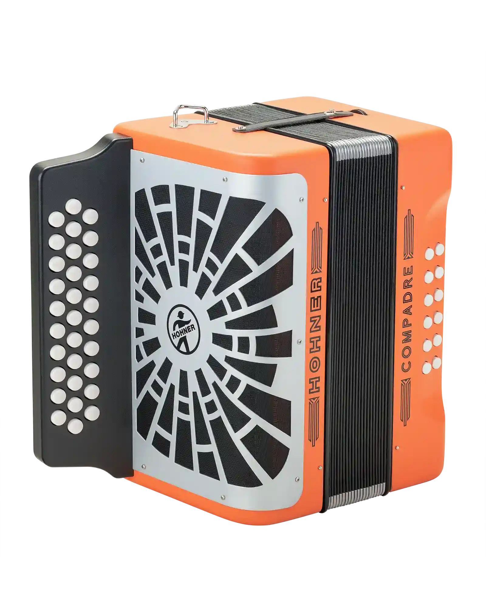 Acordeón Diatónico Hohner  A48251 Compadre  Sol-Do-Fa - Naranja con Funda