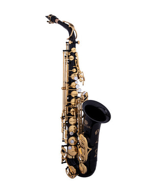 Jupiter Saxofón Alto Mi Bemol Negro/Dorado JAS1100GOQ con Estuche