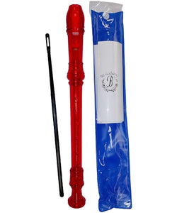 Blessing Flauta Dulce Soprano QM8ARD Plástico Rojo Transparente con Funda