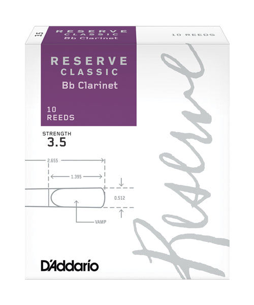 Caña D'Addario "Reserve Classic"  DCT1035(10) para Clarinete Si Bemol 3 1/2 - Caja de 10 Piezas