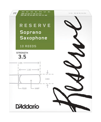 D'Addario Woodwinds Cañas Reserve Para Saxofón Soprano 3 1/2, DIR1035(10), Caja Con 10 Pzas