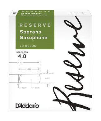 D'addario Woodwinds Cañas Reserve Para Saxofón Soprano 4, DIR1040(10), Caja Con 10 Pzas