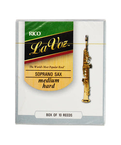 D'Addario Woodwinds Cañas La Voz Para Saxofón Soprano, Medium Hard, RIC10MH(10), Caja Con 10 Pzas