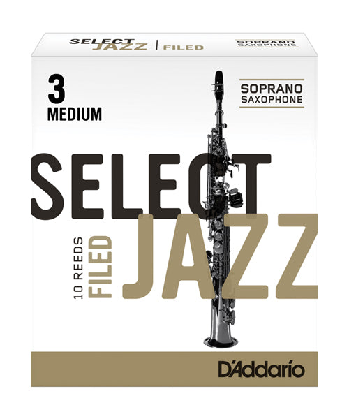 Caña D'Addario "Select Jazz Filed" RSF10SSX3M(10) para Saxofón Soprano 3M-Caja de 10 Piezas