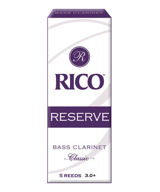 D'Addario Woodwinds Cañas Reserve Classic Para Clarinete Bajo 3+, RER05305(5), Caja Con 5 Pzas