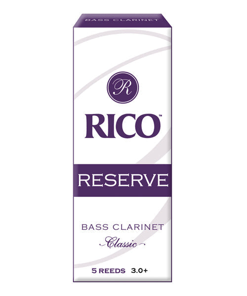 D'Addario Woodwinds Cañas Reserve Classic Para Clarinete Bajo 3+, RER05305(5), Caja Con 5 Pzas