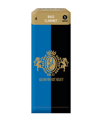 D'Addario (Rico) Cañas Grand Concert Select Para Clarinete Bajo 4, RGB05SCL400(5), Caja Con 5 Pzas