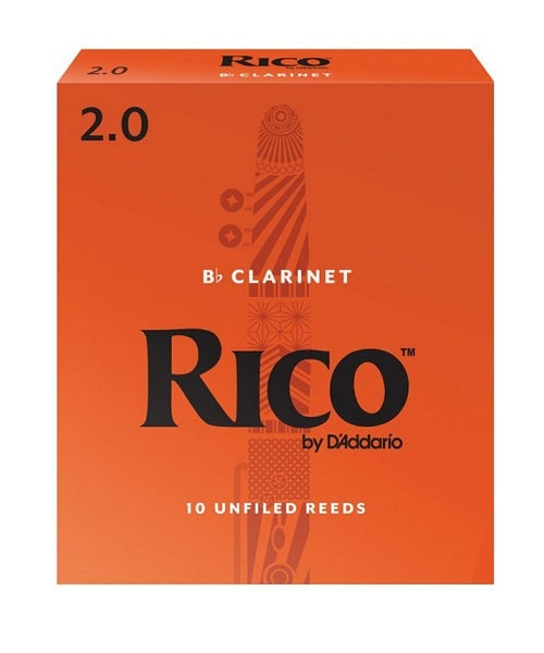 Cañas D'Addario "Rico" RCA1020(10) para Clarinete Si Bemol 2-Caja de 10 Piezas