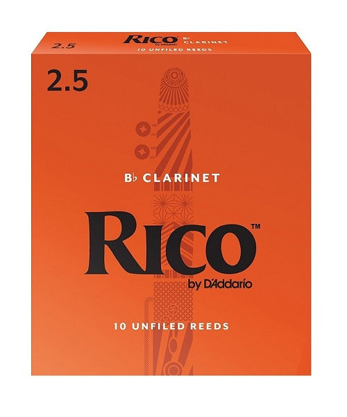 Caña D'Addario "Rico" RCA1025(10) para Clarinete Si Bemol 2 1/2 - Caja de 10 Piezas