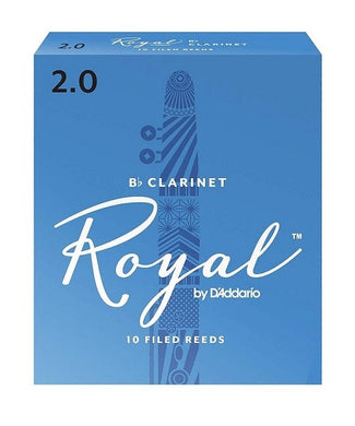 D'Addario Woodwinds (Rico) Cañas Royal para Clarinete Si Bemol 2, RCB1020(10), Caja con 10 Pzas