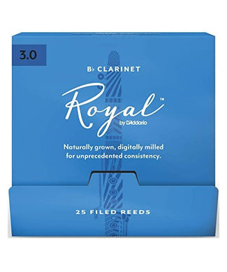 D'Addario Woodwinds (Rico) Cañas Royal para Clarinete Si Bemol 3, RCB0130-B25(25), Caja con 25 Pzas