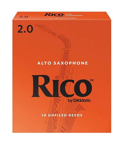 D'Addario (Rico) Cañas para Saxofón Alto 2, RJA1020(10), Caja con 10 Pzas
