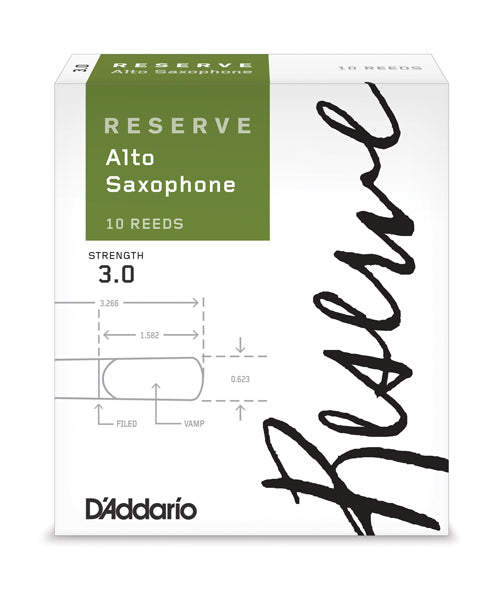 Caña D'Addario "Reserve" DJR1030(10) para Saxofón Alto 3-Caja de 10 Piezas