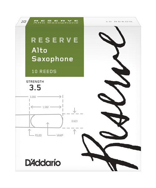 Caña D'Addario "Reserve" DJR1035(10) para Saxofón Alto 3 1/2-Caja de 10 Piezas