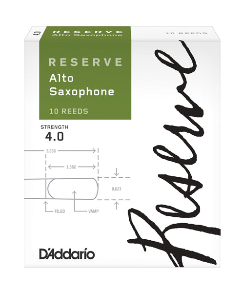 Caña D'Addario "Reserve" DJR1040(10) para Saxofón Alto 4-Caja de 10 Piezas
