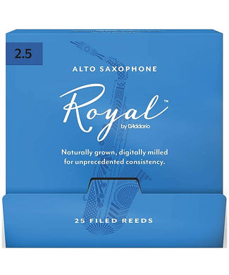 D'Addario Woodwinds (Rico) Cañas Royal para Saxofón Alto 2 1/2, RJB0125-B25(25), Caja con 25 Pzas
