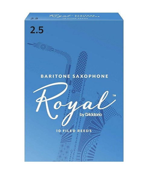 D'addario (Rico) Cañas Royal Para Saxofón Baritono 2 1/2, RLB1025(10), Caja Con 10 Pzas