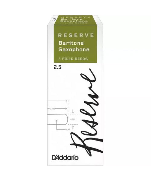Caña D'Addario "Reserve" DLR0525(5) para Saxofón Barítono 2 1/2-Caja de 5 Piezas