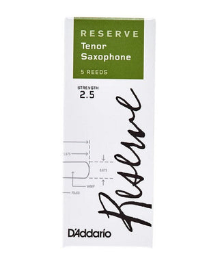 D'Addario Woodwinds Cañas Reserve para Saxofón Tenor 2 1/2, DKR0525(5), Caja con 5 Pzas