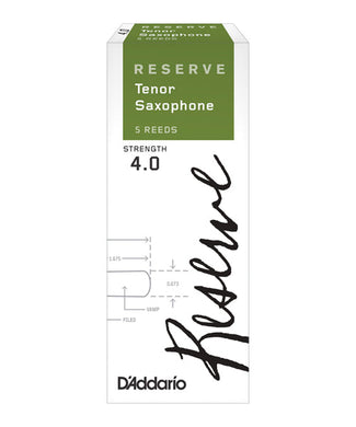 D'Addario Woodwinds Cañas Reserve Para Saxofón Tenor 4, DKR0540(5), Caja Con 5 Pzas