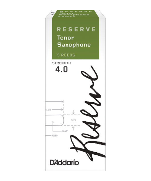 D'Addario Woodwinds Cañas Reserve Para Saxofón Tenor 4, DKR0540(5), Caja Con 5 Pzas
