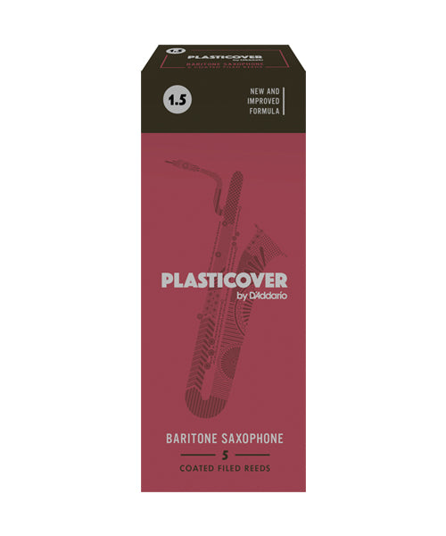 D'Addario Woodwinds (Rico) Cañas Plasticover Para Saxofón Barítono 1 1/2, RRP05BSX150(5), Caja Con 5 Pzas