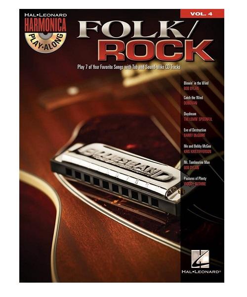 Libro Play Along Hal Leonard 00000482 Folk/Rock Harmonica – Volumen 4 con CD