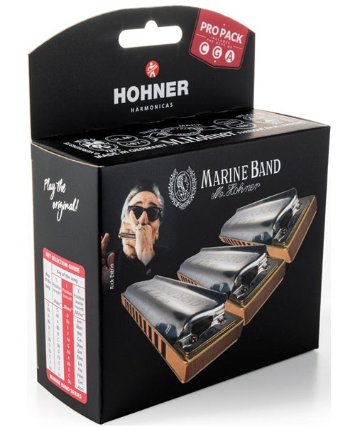 Hohner Armónicas Diatónicas Do, Sol, La Mayor M1896PP Marine Band