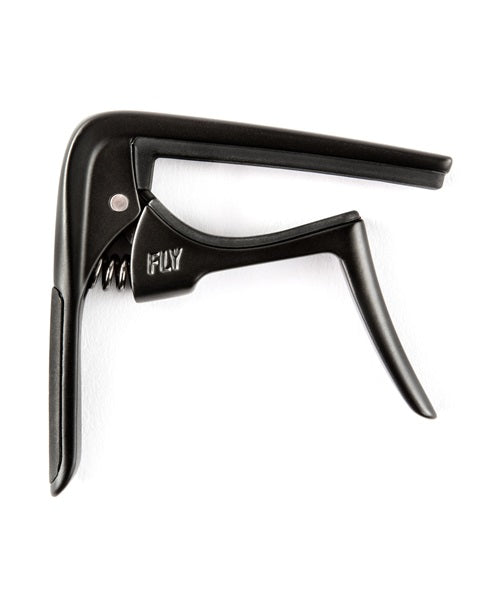 Dunlop Capo para Guitarra Acústica 63CBK Curvo Negro, Trigger Fly