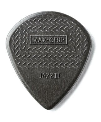 Dunlop Púas Max Grip Jazz III 471R3C(24) 1.38mm, Gris con 10 piezas