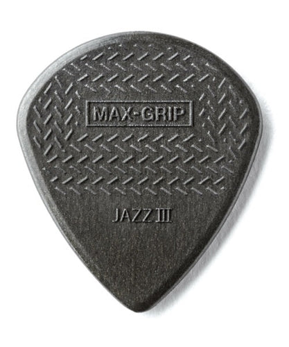 Dunlop Púas Max Grip Jazz III 471R3C(24) 1.38mm, Gris con 10 piezas