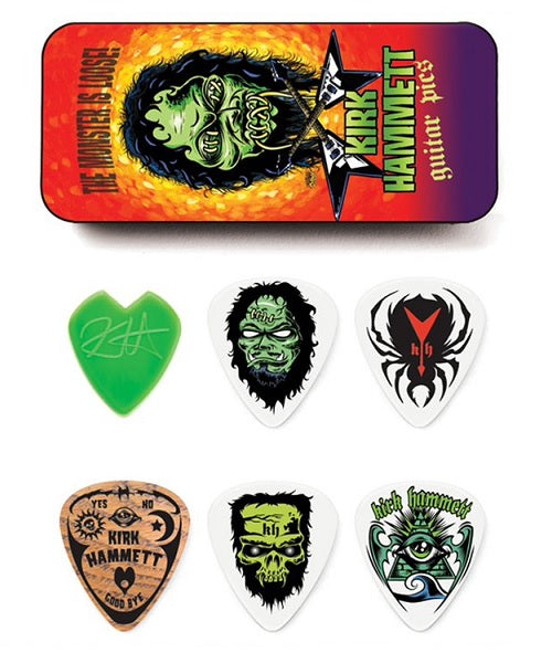 Púas Dunlop KH01T088 Kirk Hammett The Monster Is Loose 0.88mm con Estuche 6 Piezas