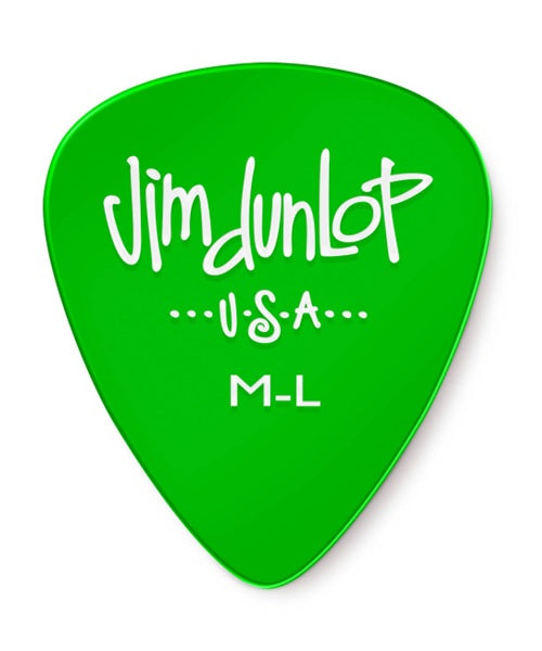 Púas Dunlop 486B ML Gels Green Medium Light Verde 36 Piezas