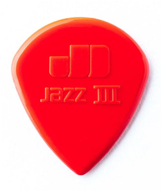 Dunlop Púas Jazz III Nylon 47R3N(24) 1.38mm, Rojo con 10 piezas