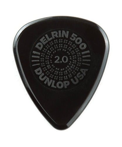 Dunlop Púas Prime-Grip Delrin 500 450B2.0 (36) 2.00mm, Negro con 10 piezas