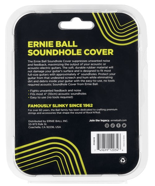 Ernie Ball Tapa para Boca de Guitarra 9618 Goma Negra