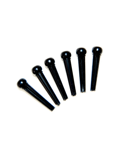 Botones Jimmy Wess GBP-P Plástico Negro/Blanco para Puente de Guitarra Acústica (6 pzas)