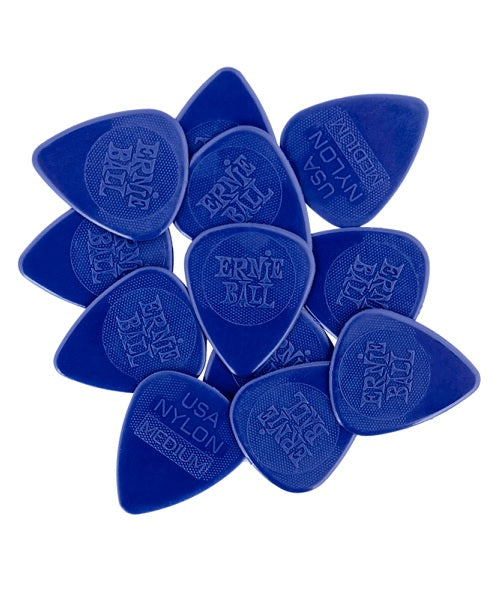 Púas de Nylon Ernie Ball 9136 Medium Azul 12 piezas