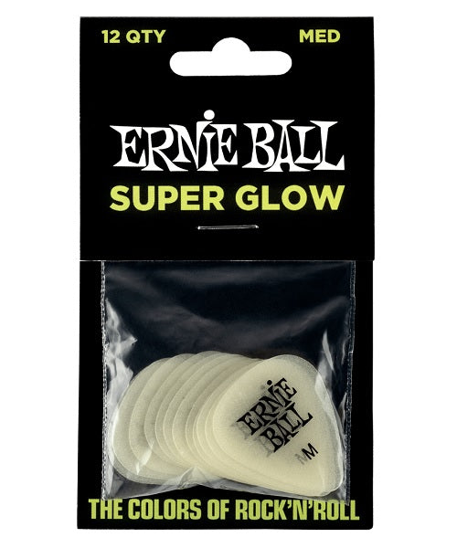 Púas Ernie Ball Super Glow 9225 Medium 12 Piezas